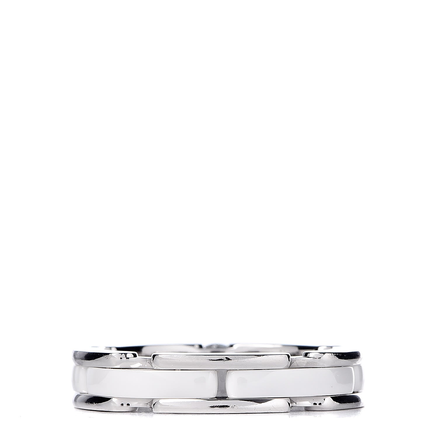 Chanel 18K White Gold Ceramic Diamond Slim Ultra Ring 49 4.75 White 4 of 11