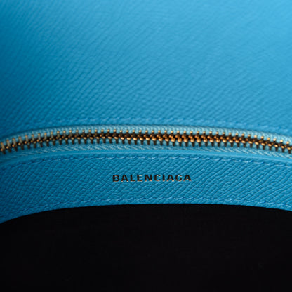 Balenciaga Signature Grained Calfskin Logo S Ville Top Handle Bag Bleu Turquoise 8 of 10