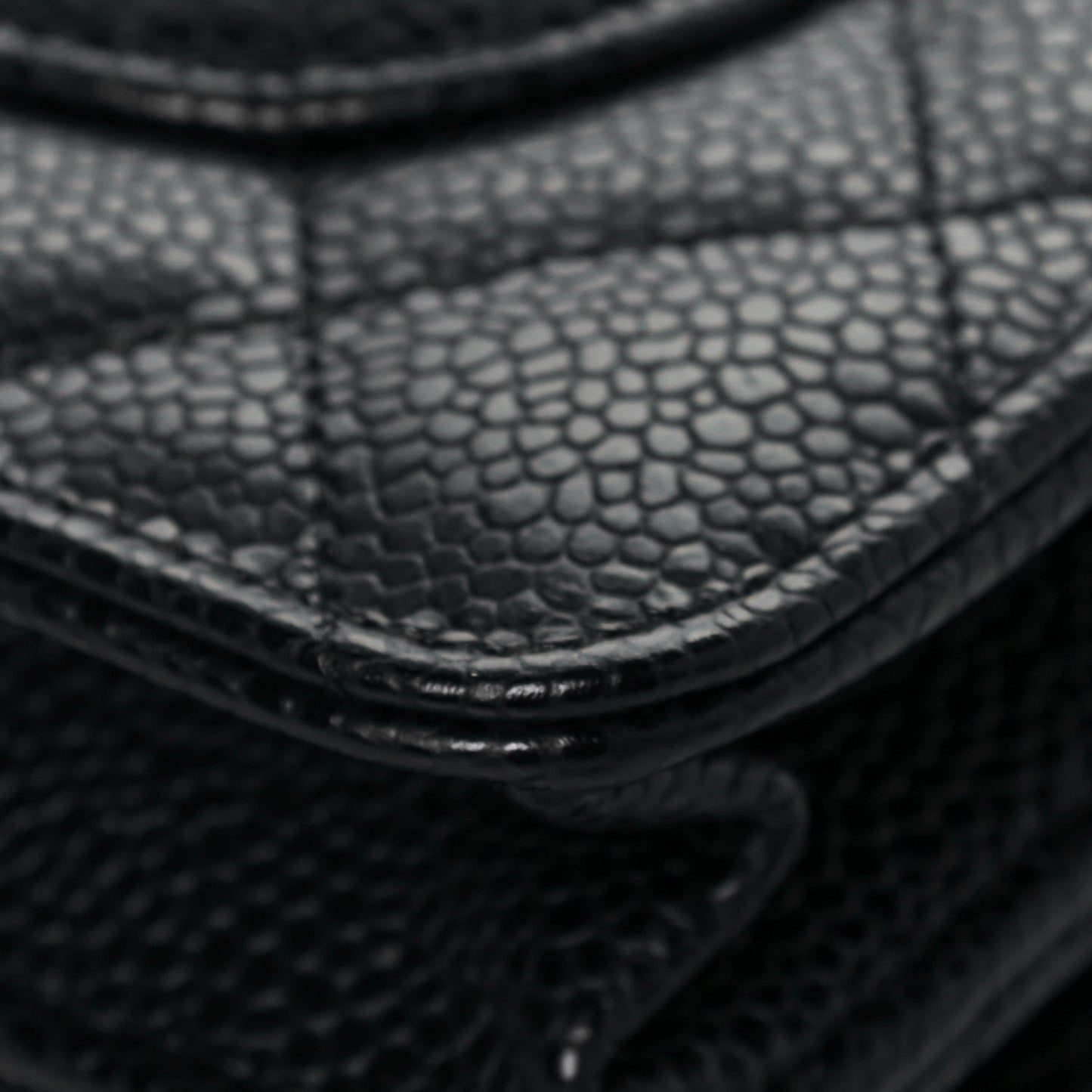 Caviar Quilted Wallet On Chain WOC Black