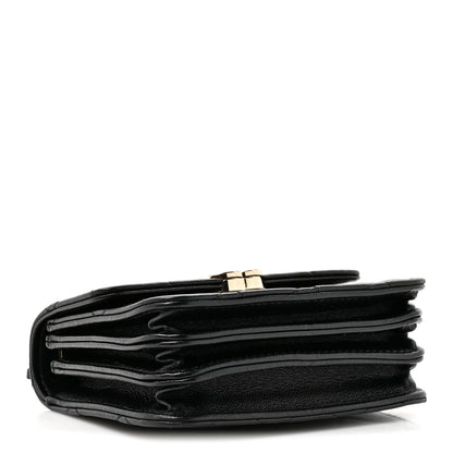 Chanel Lambskin Quilted Top Handle Flap Clutch With Chain Black 4 of 12