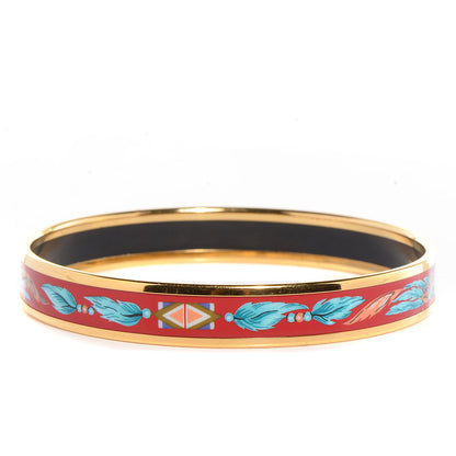 Hermes Narrow Enamel Printed Brazil Bracelet 62 3 of 6