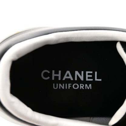 Chanel Calfskin CC Womens Uniform Sneakers 35 Black 8 of 9