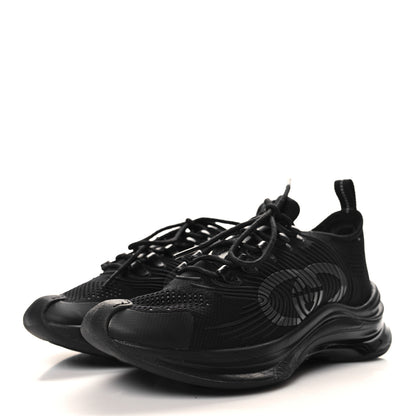 Gucci Technical Knit Fabric Waves Womens Gucci Run Sneakers 37 Black 3 of 7