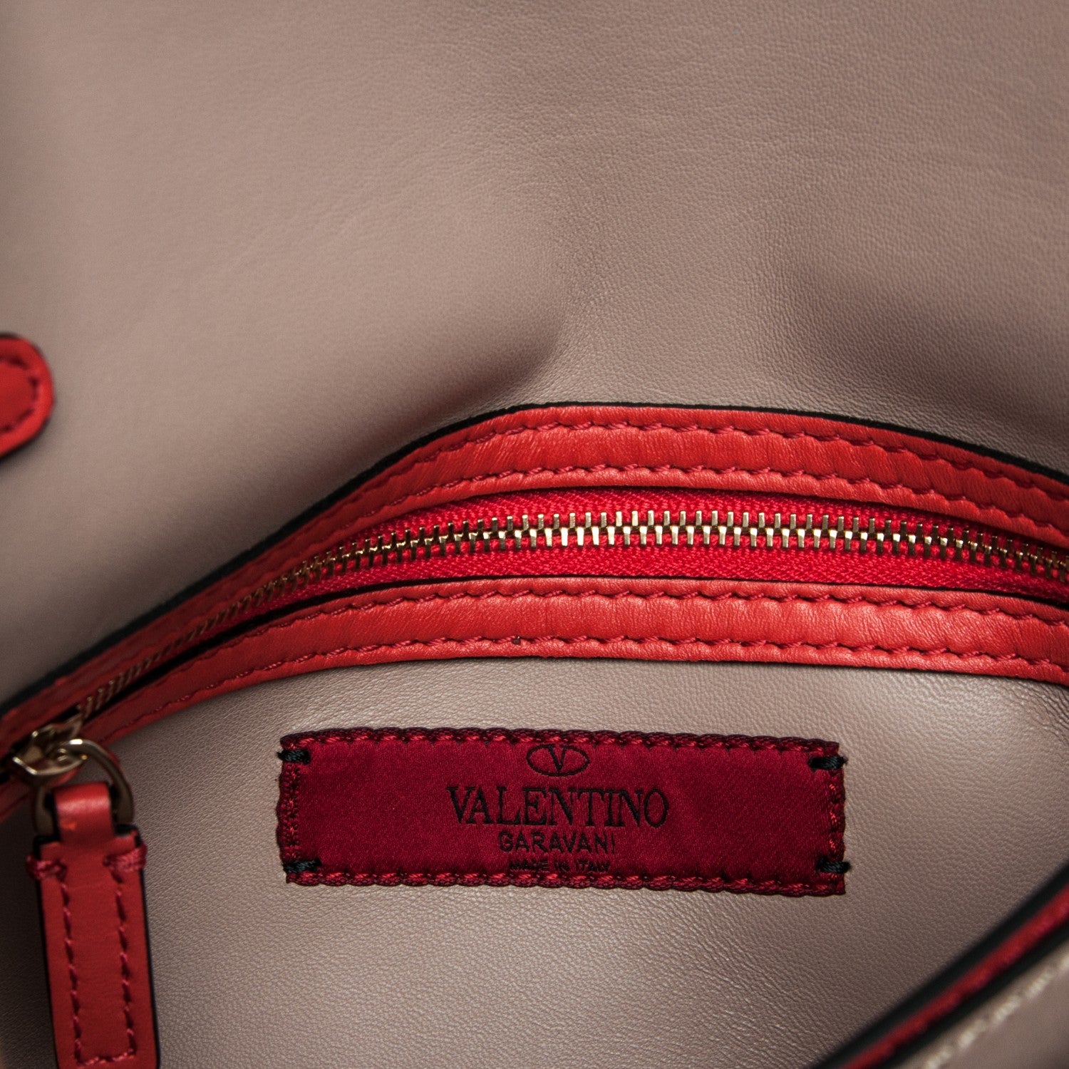 Valentino Garavani Nappa Rockstud Wristlet Clutch Deep Coral 6 of 6