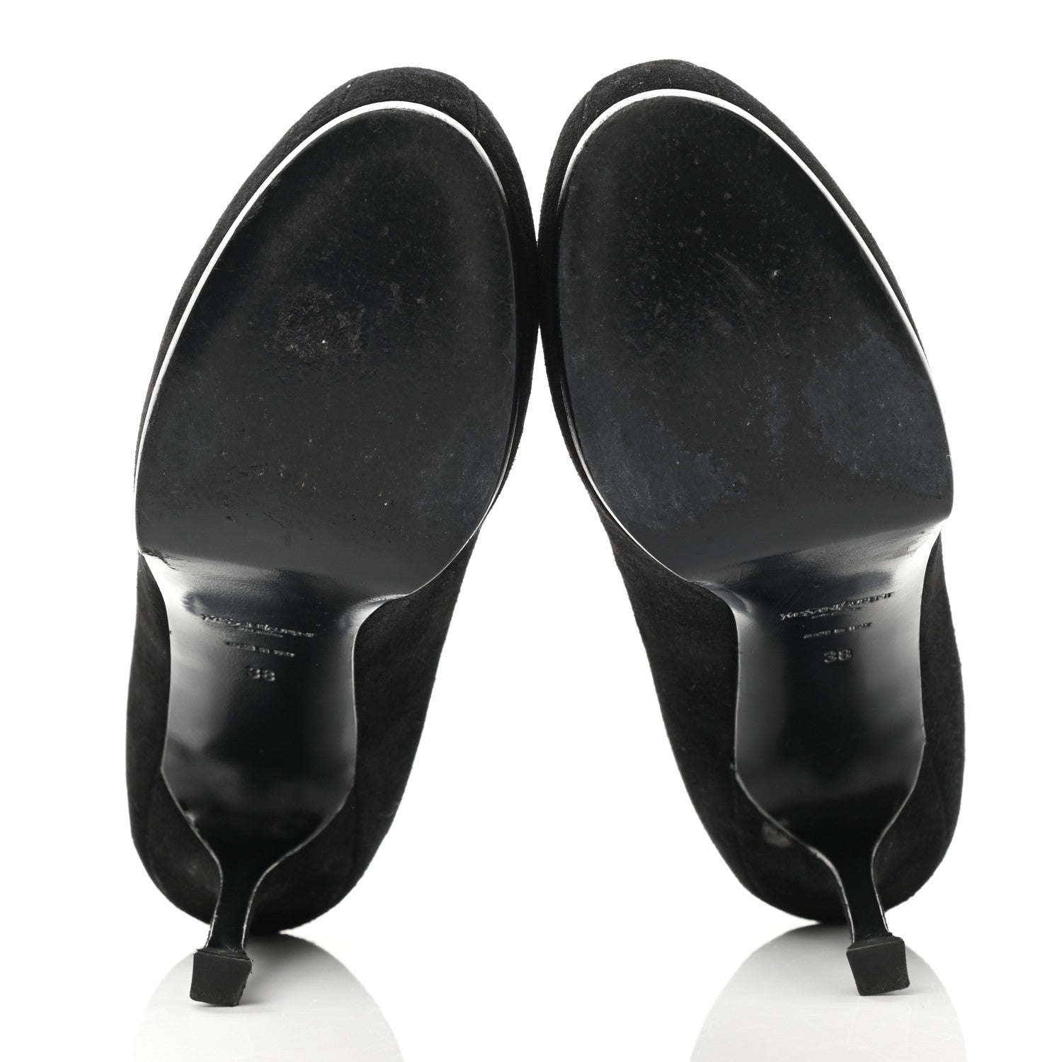 Saint Laurent Suede Calfskin Tribtoo 80 Pumps 38 Black 5 of 8