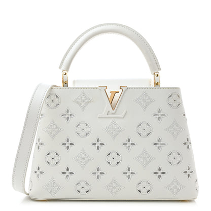 Louis Vuitton Calfskin LV Broderie Capucines BB White 1 of 16