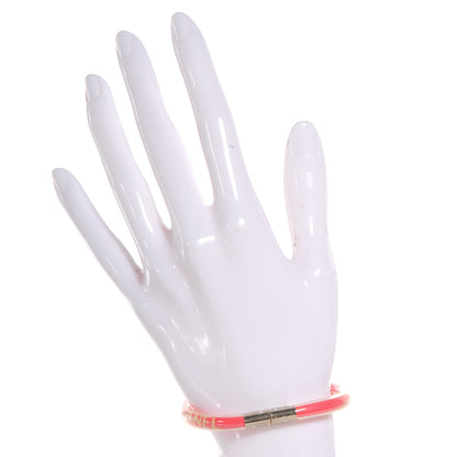 Chanel PVC Logo Snap Bracelet Pink 2 of 5