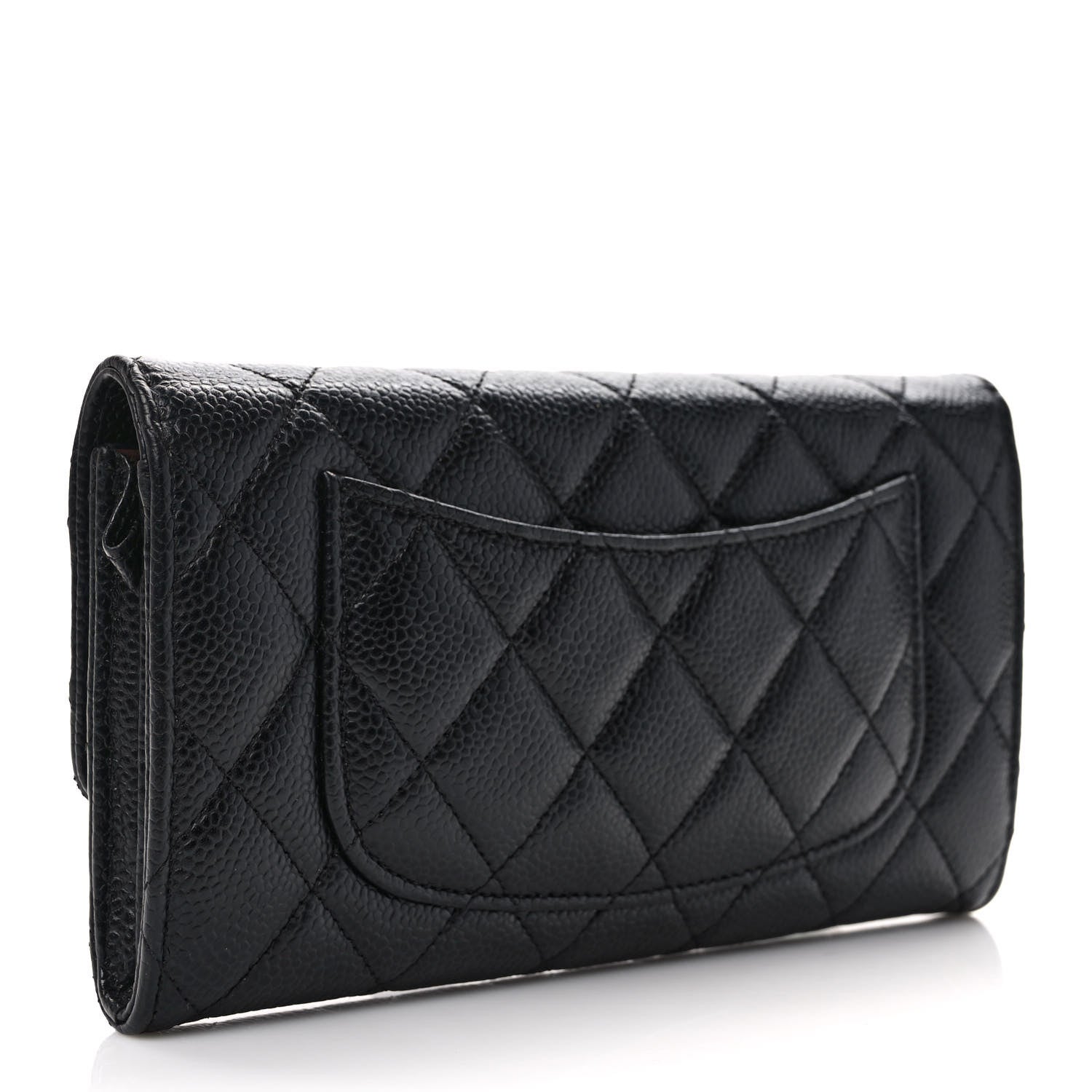 Chanel Caviar Quilted Large Gusset Flap Wallet Black 3 of 9