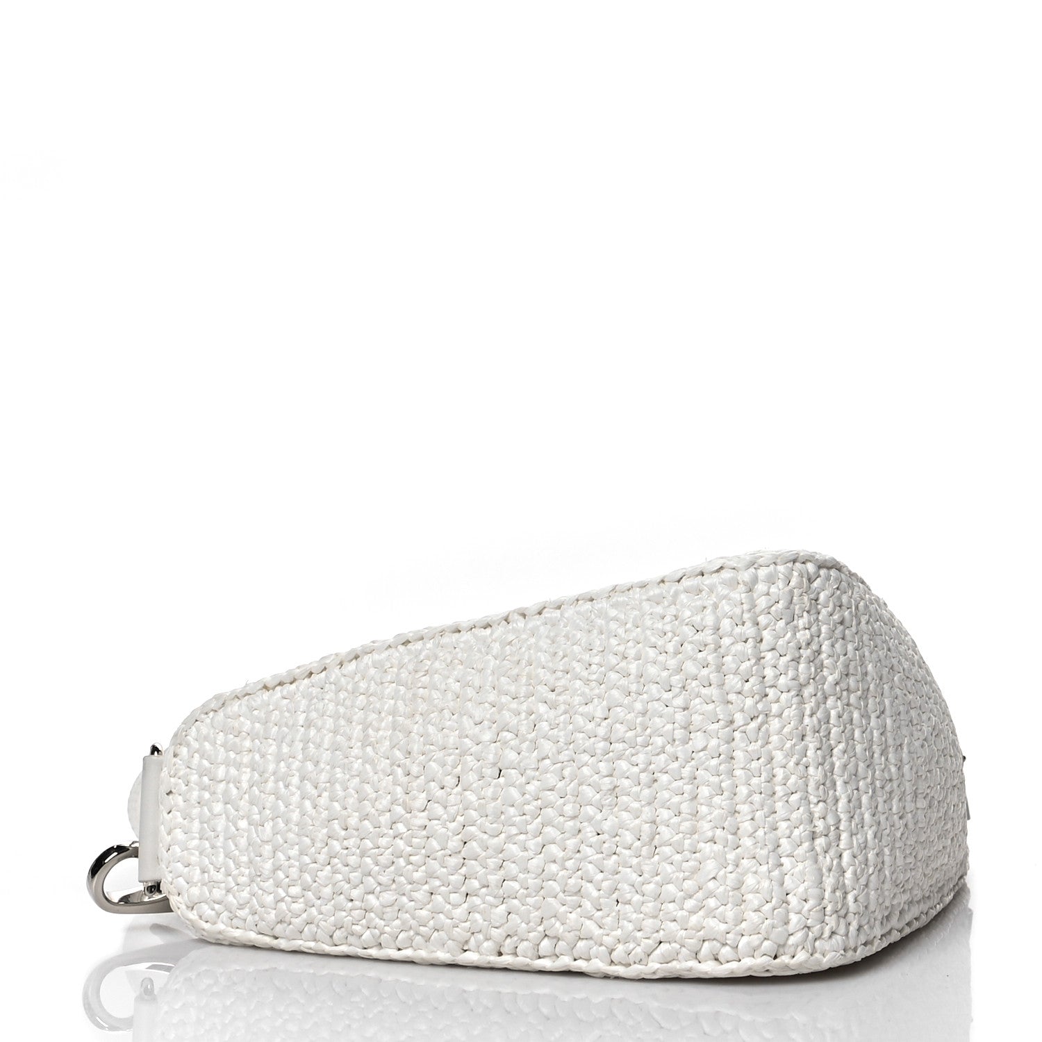 Prada Yarn Raffia Effect Crochet Triangle Shoulder Bag White 3 of 8