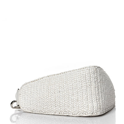 Prada Yarn Raffia Effect Crochet Triangle Shoulder Bag White 3 of 8
