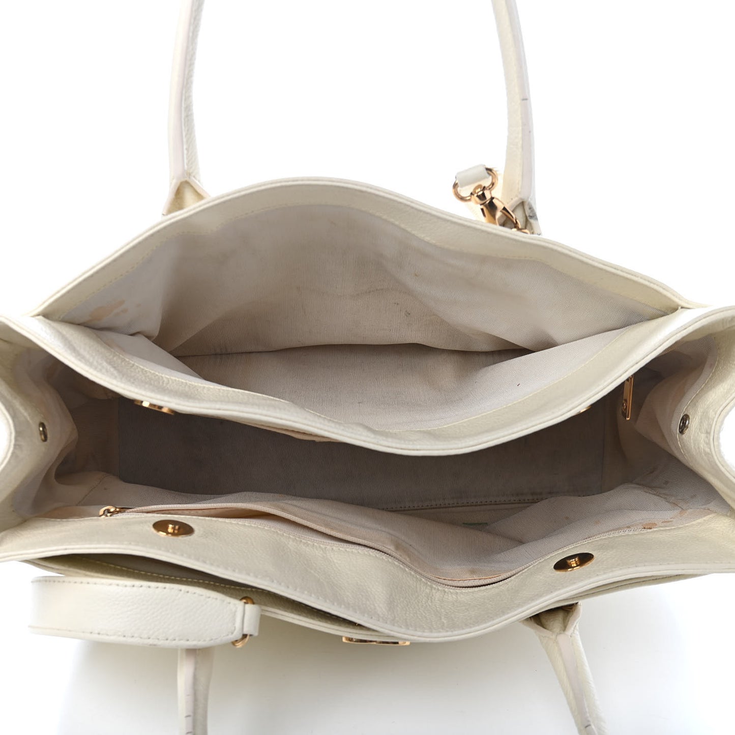 Calfskin Cerf Executive Shopper Tote White
