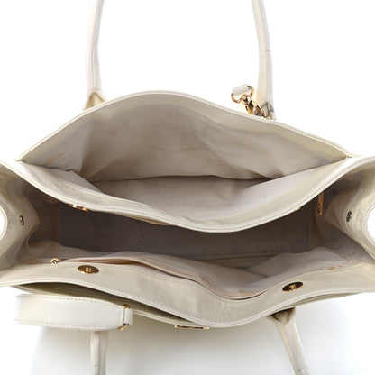 Chanel Calfskin Cerf Executive Shopper Tote White 5 of 22