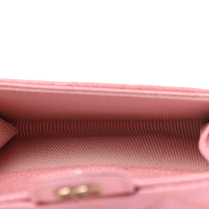 Chanel Iridescent Caviar Quilted Flap Card Holder Rose Pink 5 of 9