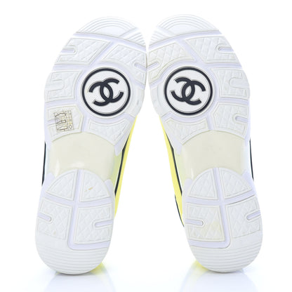 Chanel Lycra Fabric CC Sneakers 42 Yellow 5 of 7
