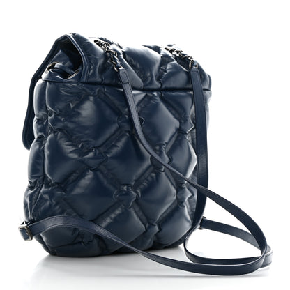 Chanel Calfskin Quilted Chesterfield Backpack Blue 3 of 11