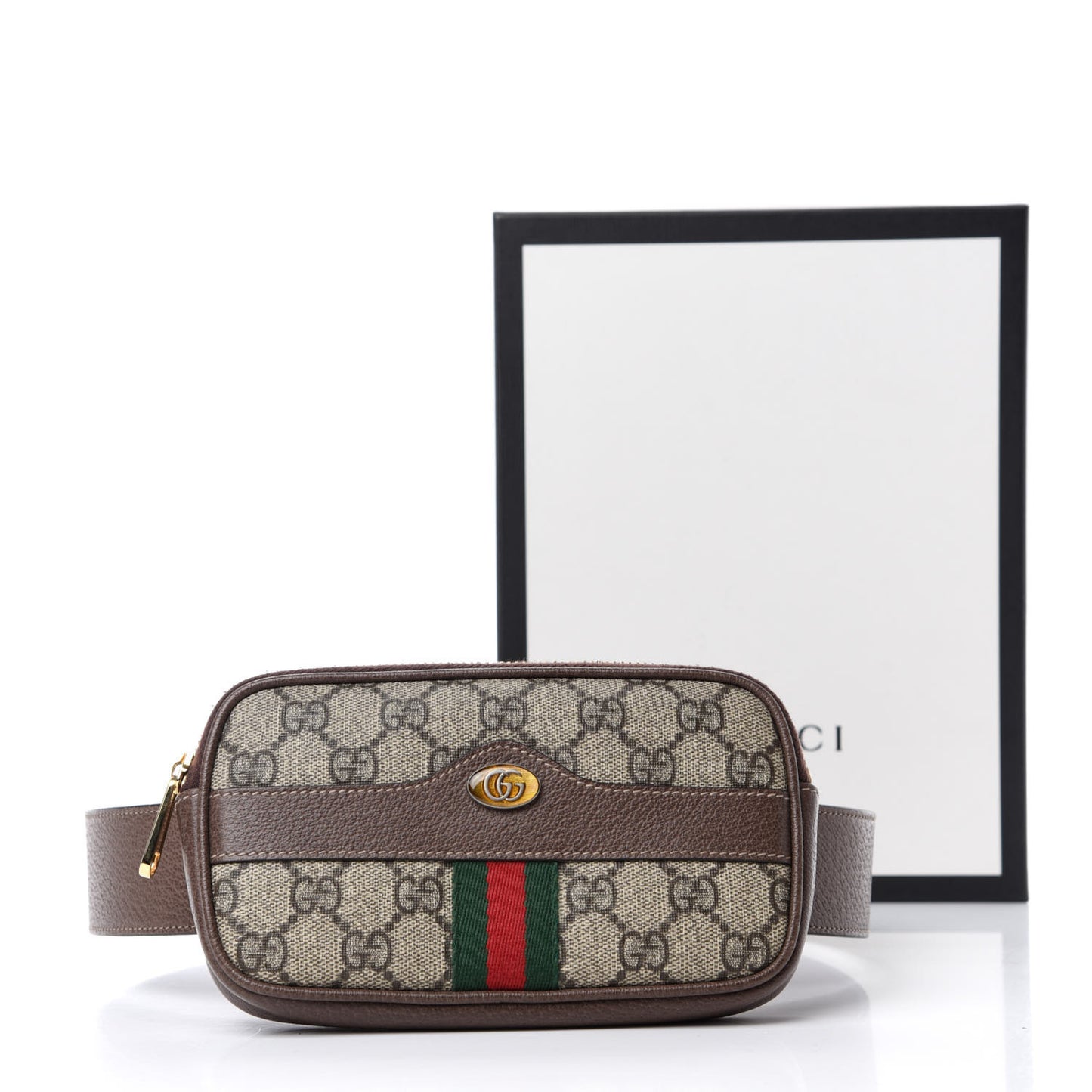 GG Supreme Monogram Ophidia Belted iPhone Case 75 30 Dark Brown