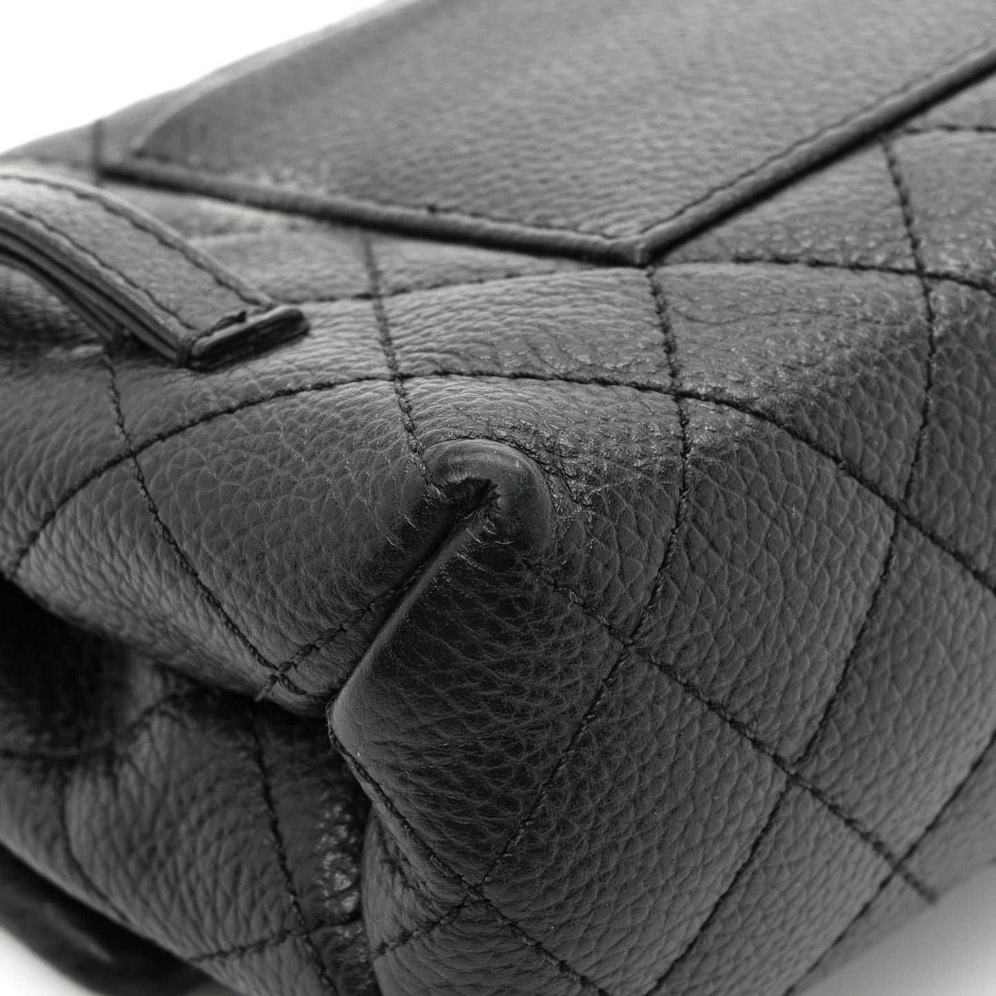 Grained Calfskin Quilted 2.55 Reissue Flap Belt Bag Clutch Black