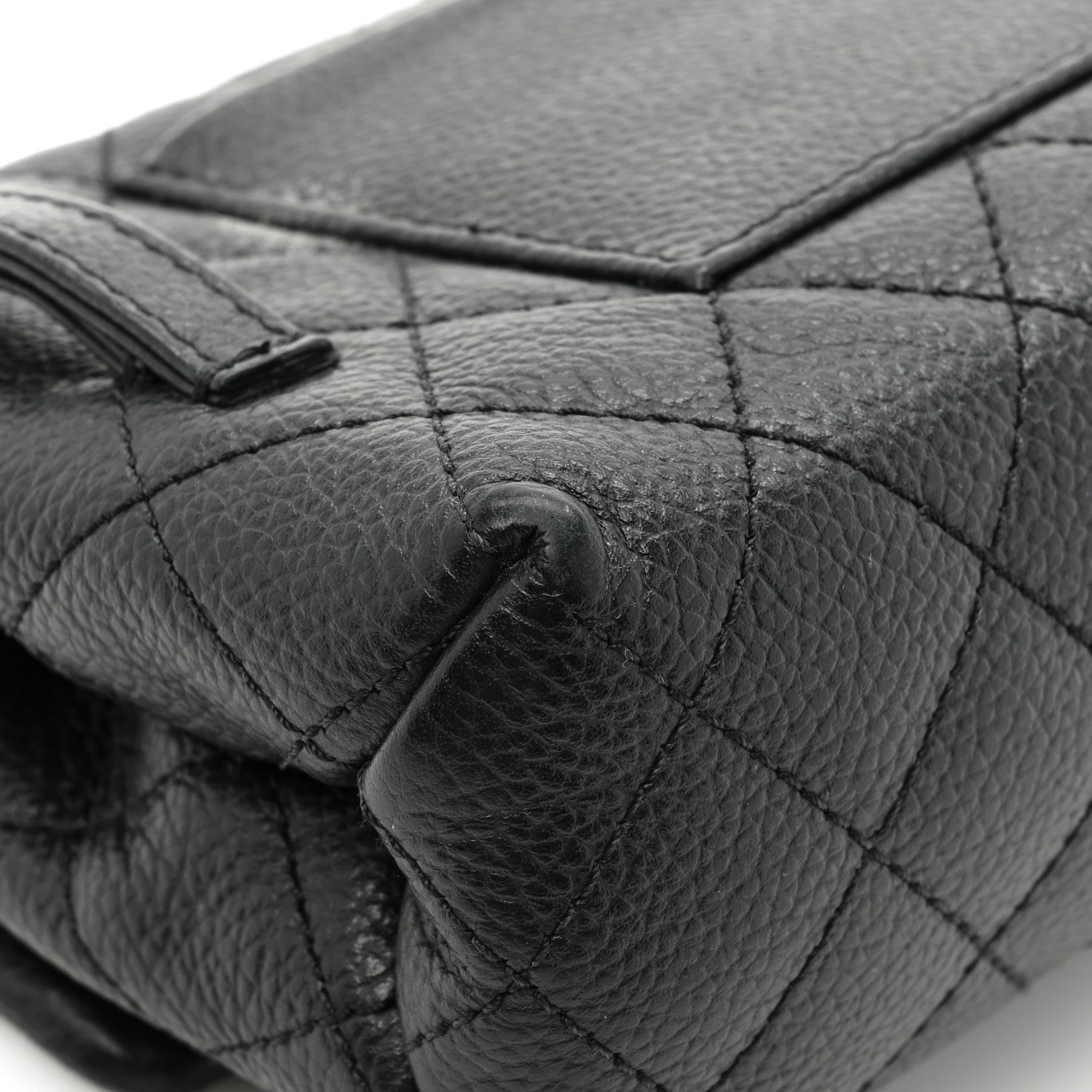 Chanel Grained Calfskin Quilted 2.55 Reissue Flap Belt Bag Clutch Black 14 of 16