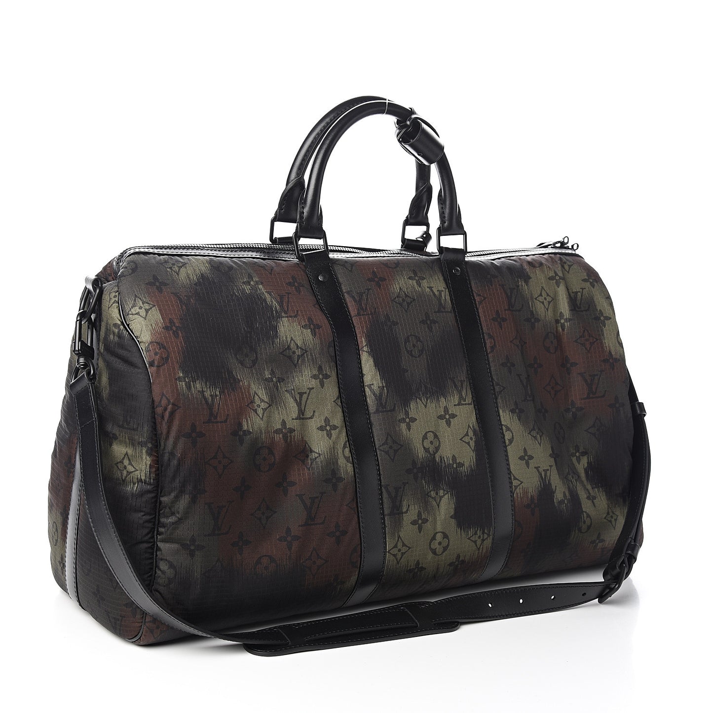 Nylon Monogram Camouflage Keepall Bandouliere 50 Kaki