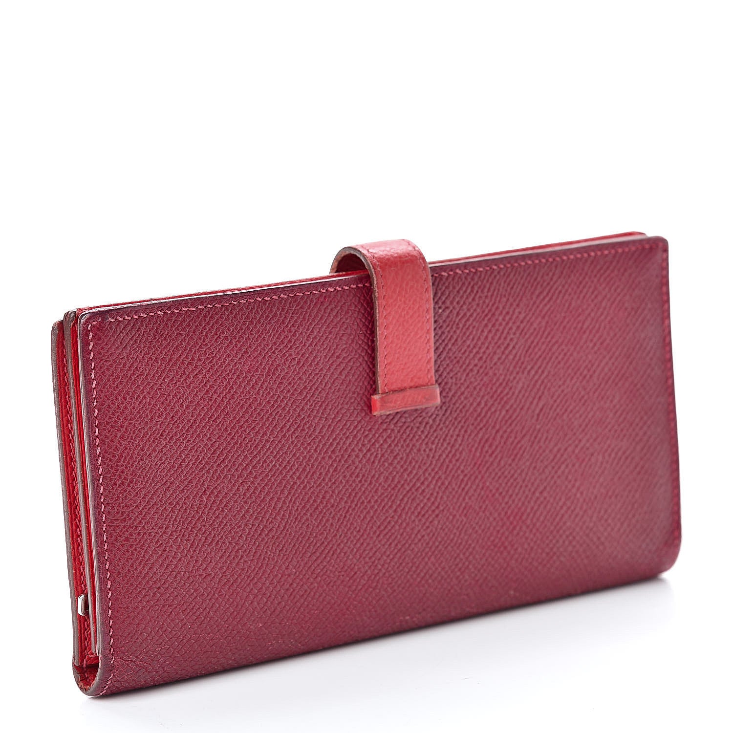 Hermes Epsom Bi-Color Bearn Wallet Rubis Rouge Pivoine 3 of 11