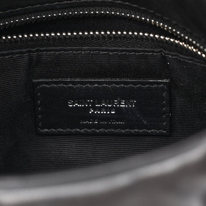 Saint Laurent Lambskin Quilted Small Loulou Puffer Monogram Chain Satchel Black 7 of 13
