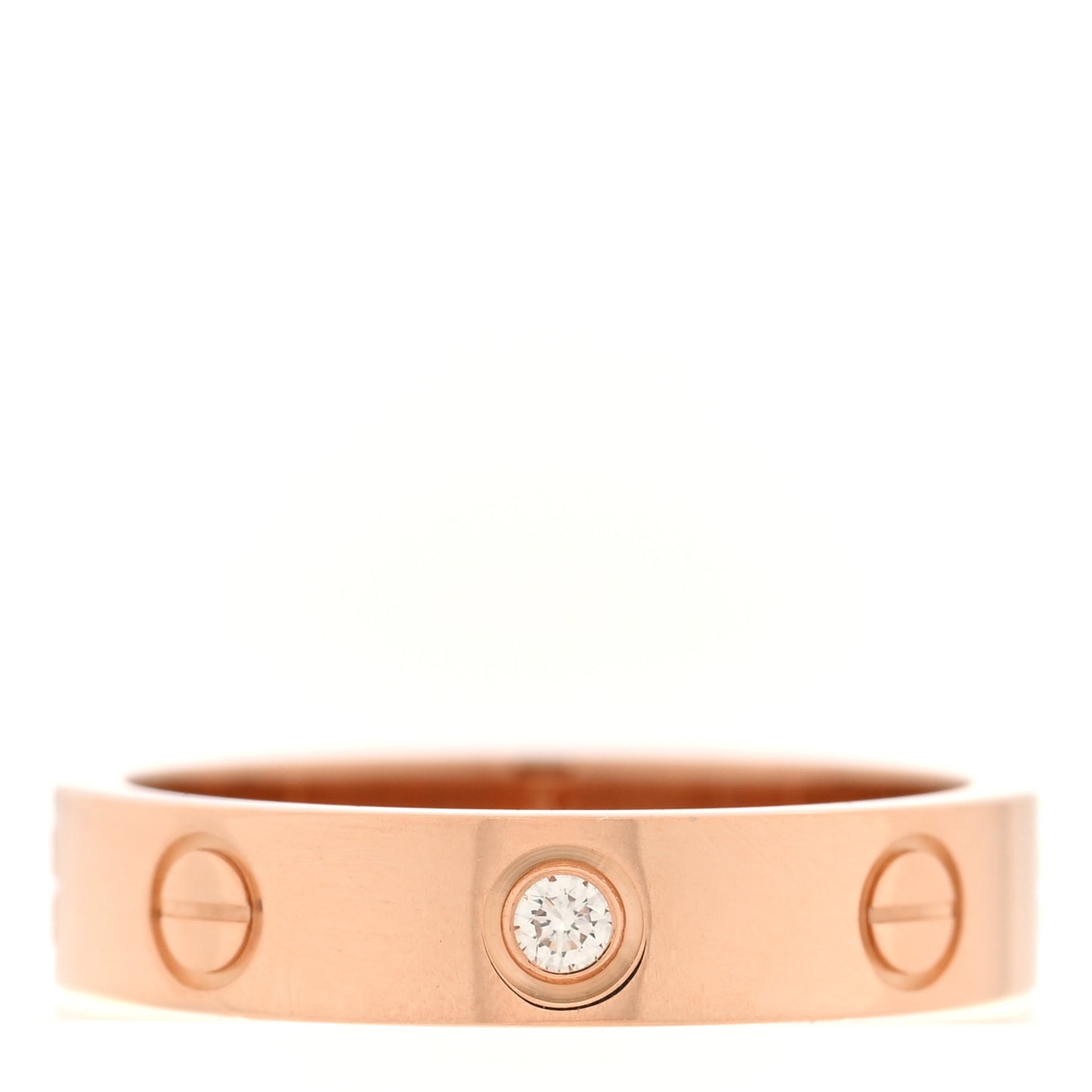 18K Pink Gold Diamond 4mm LOVE Wedding Band Ring 50 5.25
