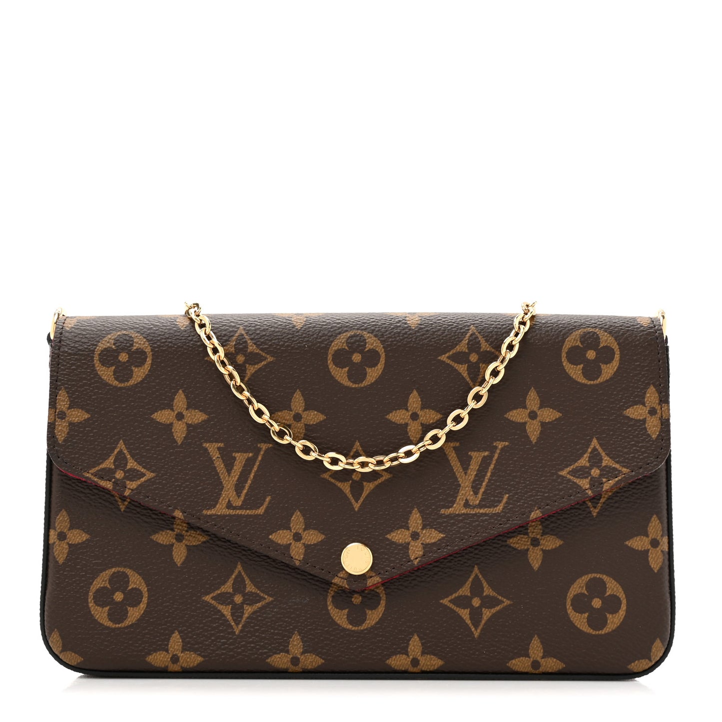 Monogram Pochette Felicie Chain Wallet Fuchsia