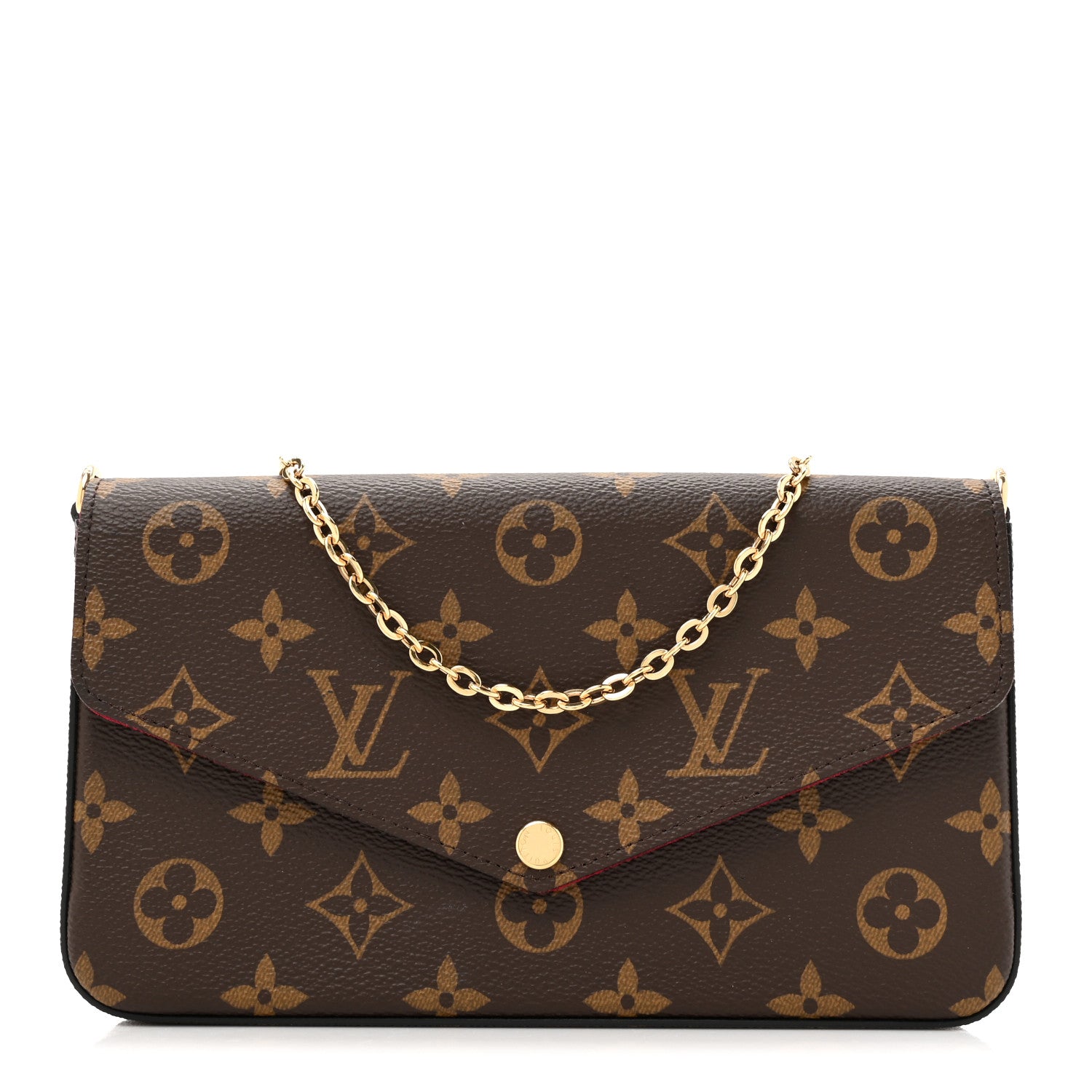 Louis Vuitton Monogram Pochette Felicie Chain Wallet Fuchsia 1 of 10