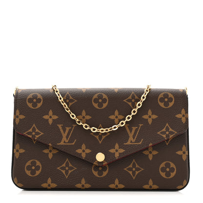 Louis Vuitton Monogram Pochette Felicie Chain Wallet Fuchsia 1 of 10