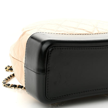 Chanel Aged Calfskin Quilted Gabrielle Backpack Beige Black 9 of 10