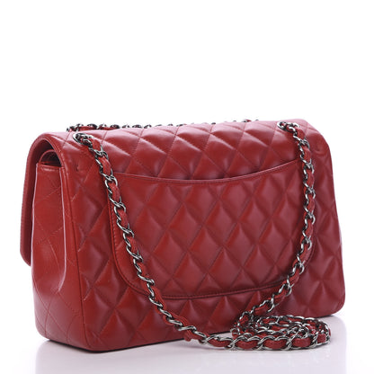 Chanel Lambskin Quilted Jumbo Double Flap Red 2 of 12