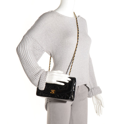 Chanel Patent Quilted Small Single Flap Bag Black 2 of 8