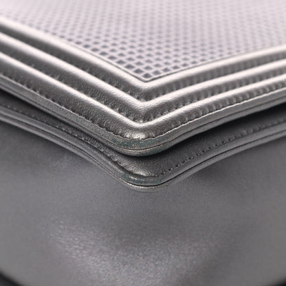 Chanel Lambskin Embossed New Medium Boy Cube Flap Grey 5 of 8