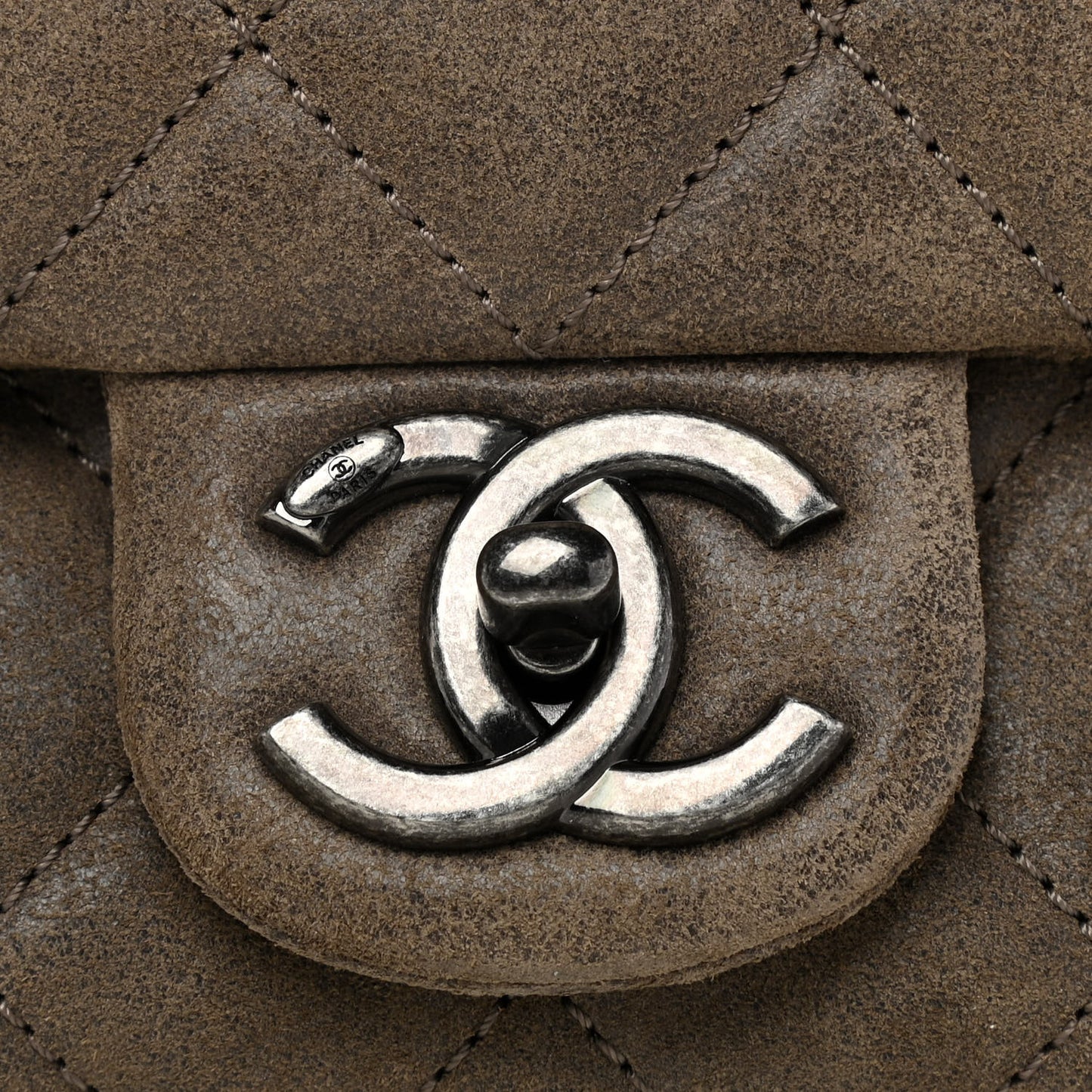 Iridescent Calfskin Quilted Paris Flap Brown