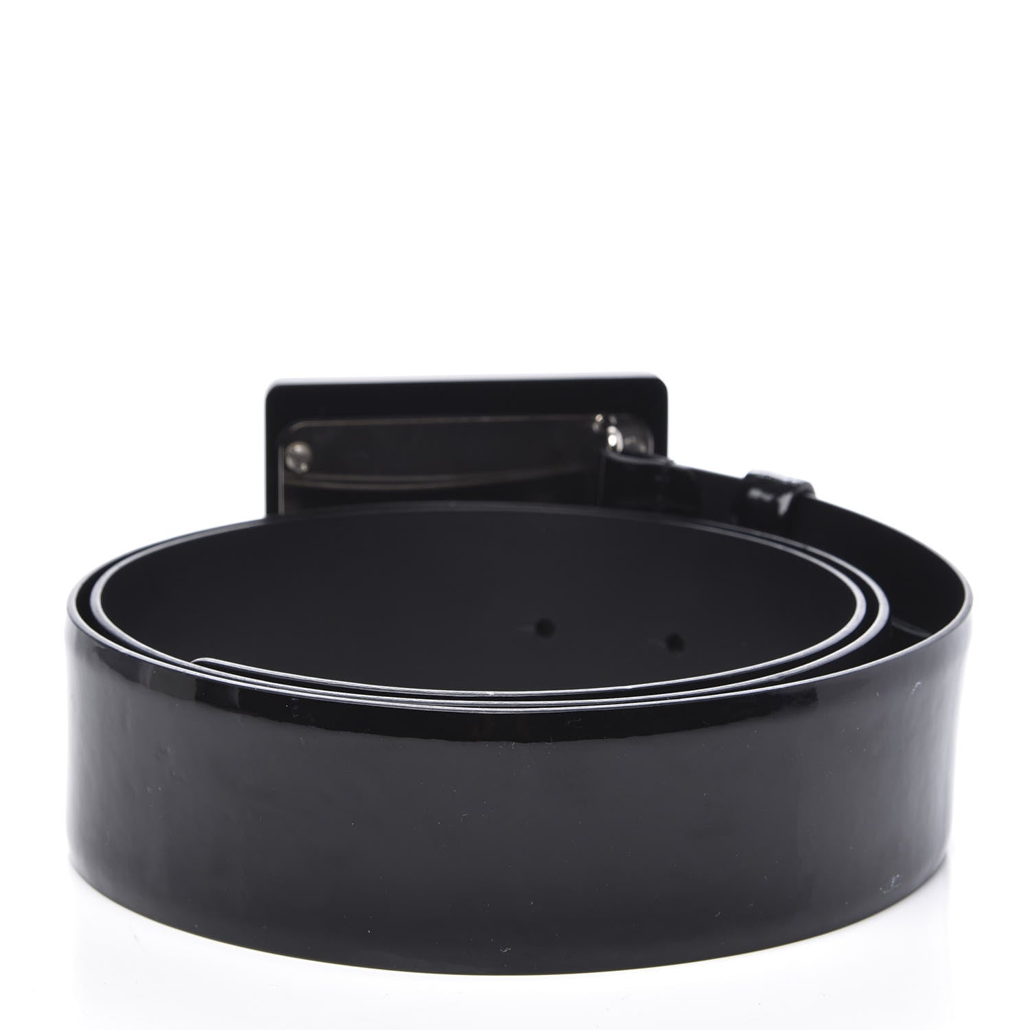 Chanel Patent Resin Belt 110 44 Black White 2 of 7