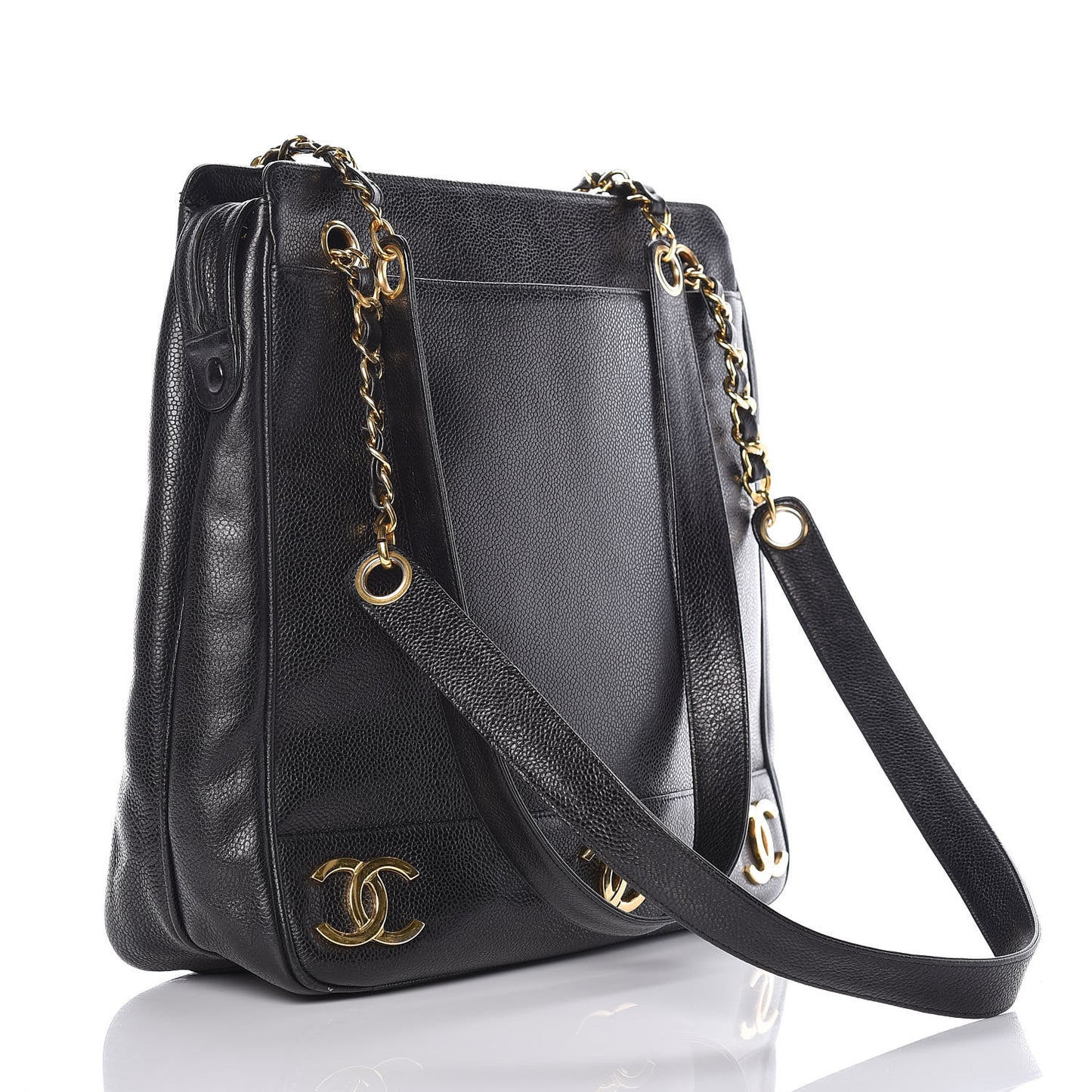 Caviar CC Shoulder Bag Black