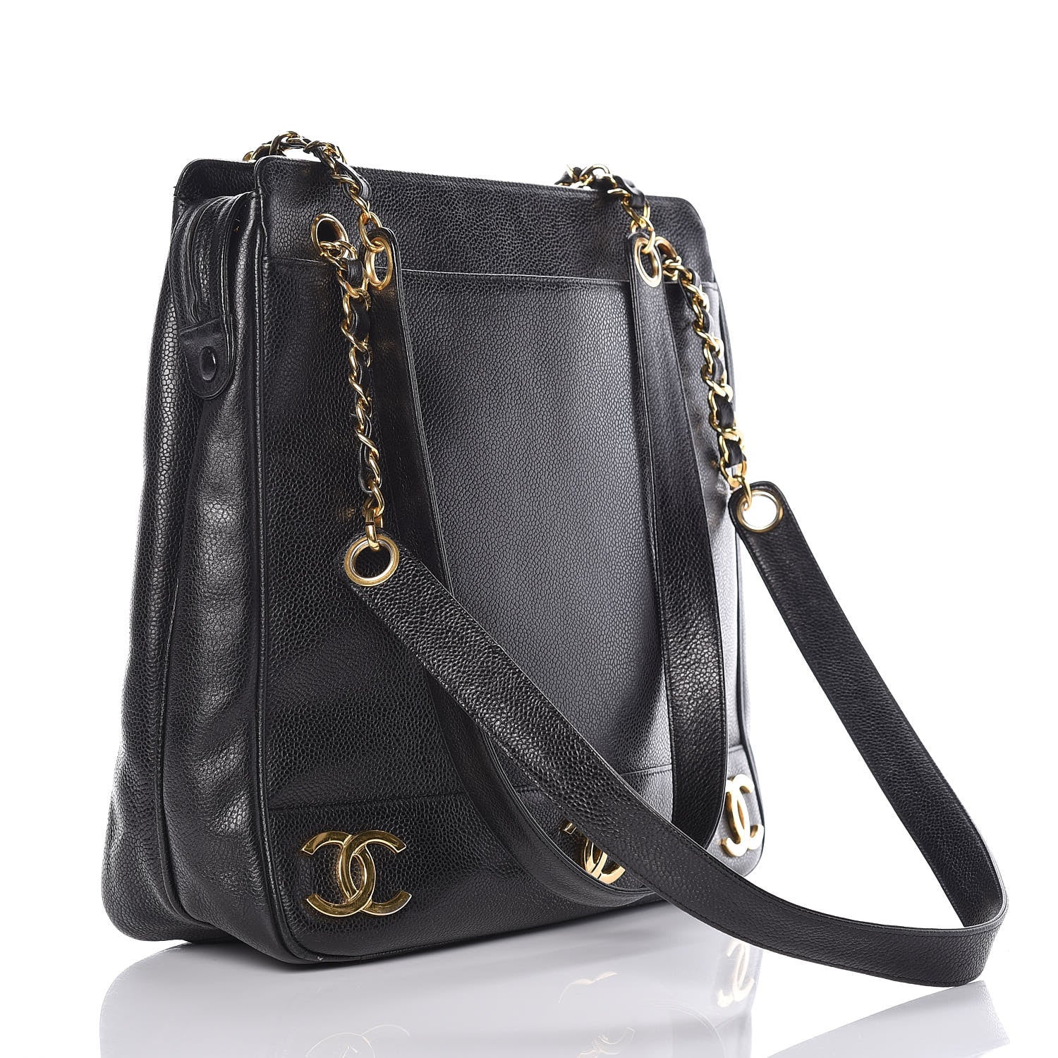 Chanel Caviar CC Shoulder Bag Black 3 of 10
