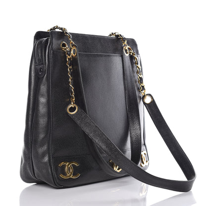 Chanel Caviar CC Shoulder Bag Black 3 of 10