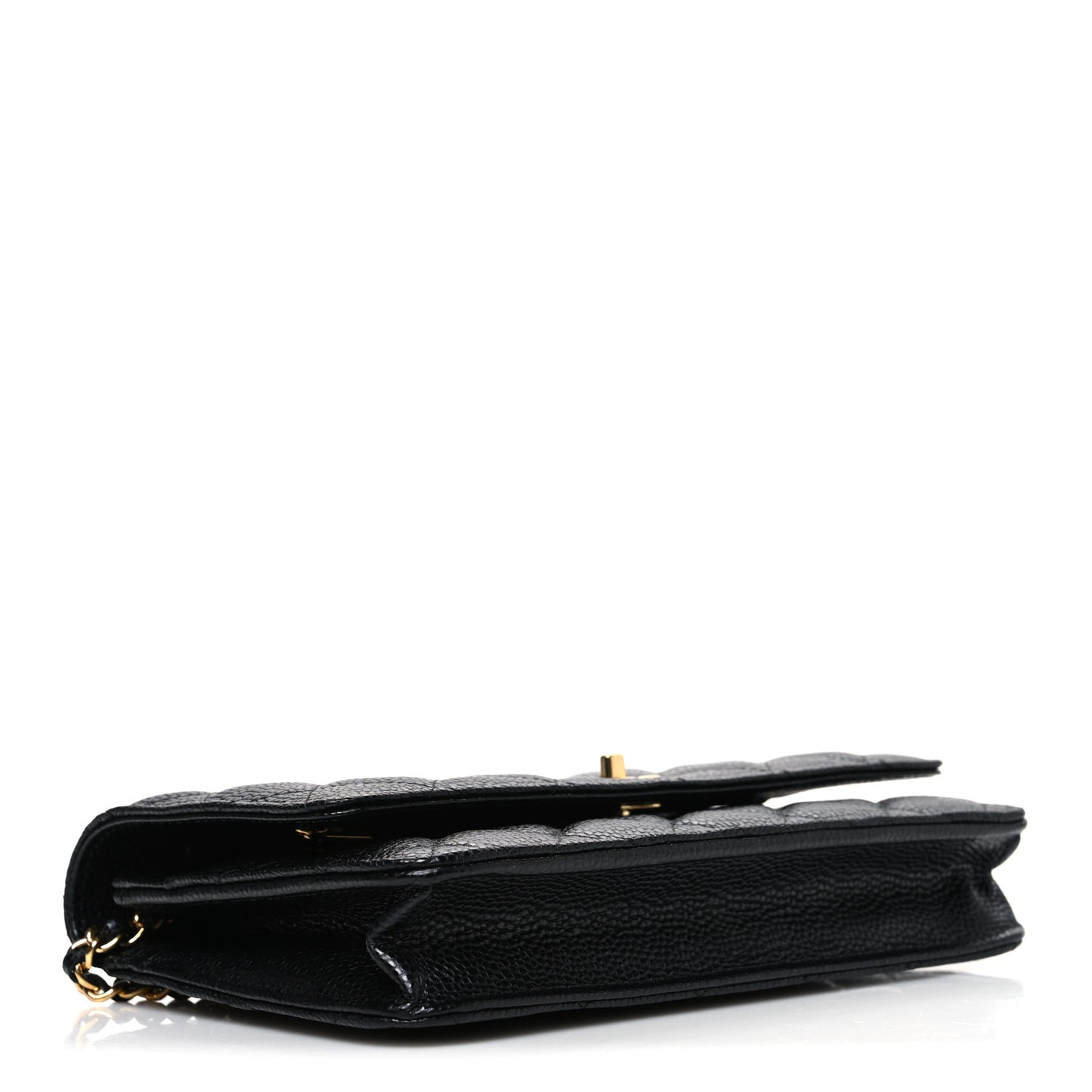 Caviar Quilted CC Turnlock Wallet On Chain WOC Black