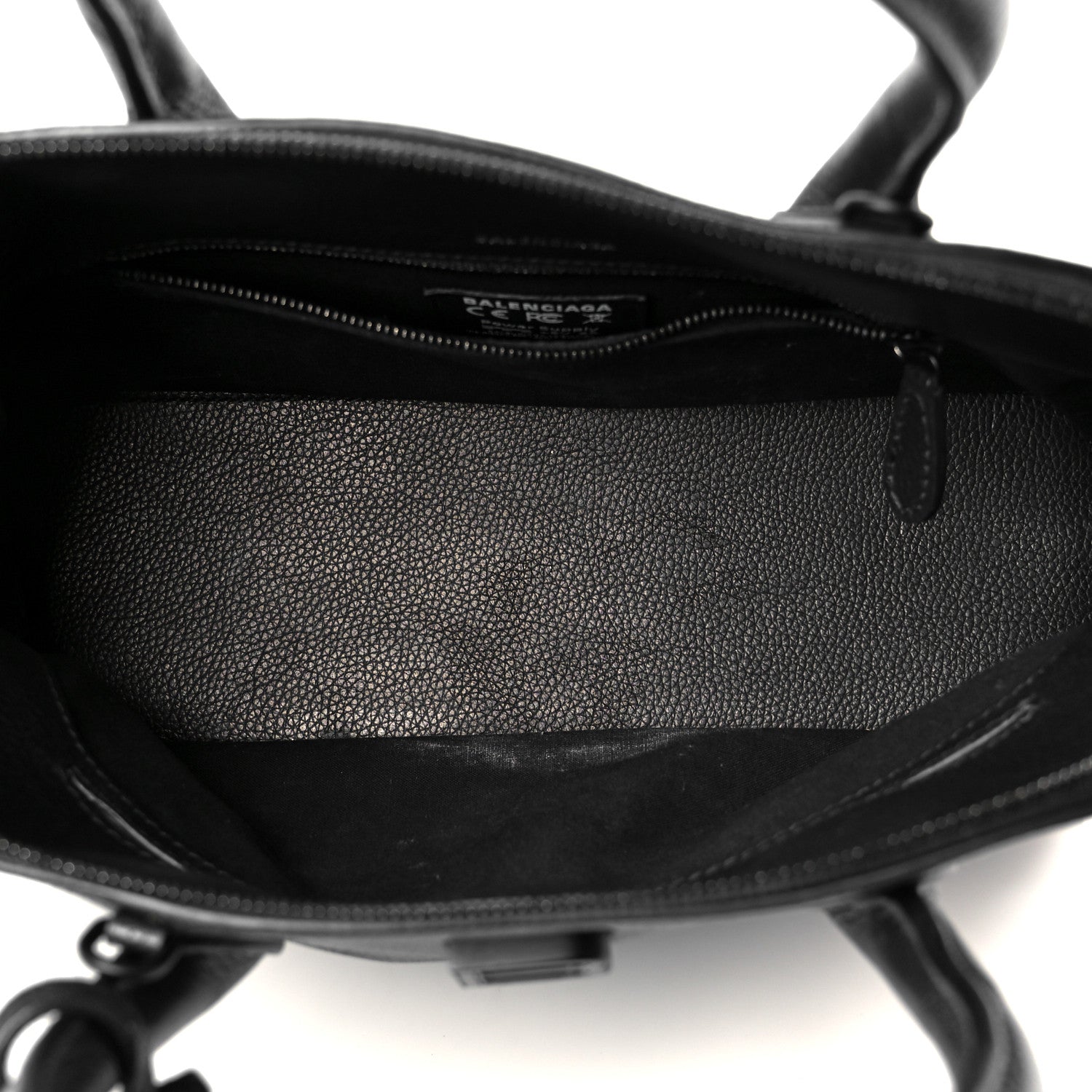 Balenciaga Calfskin LED Logo Projector Top Handle Bag Black 5 of 14