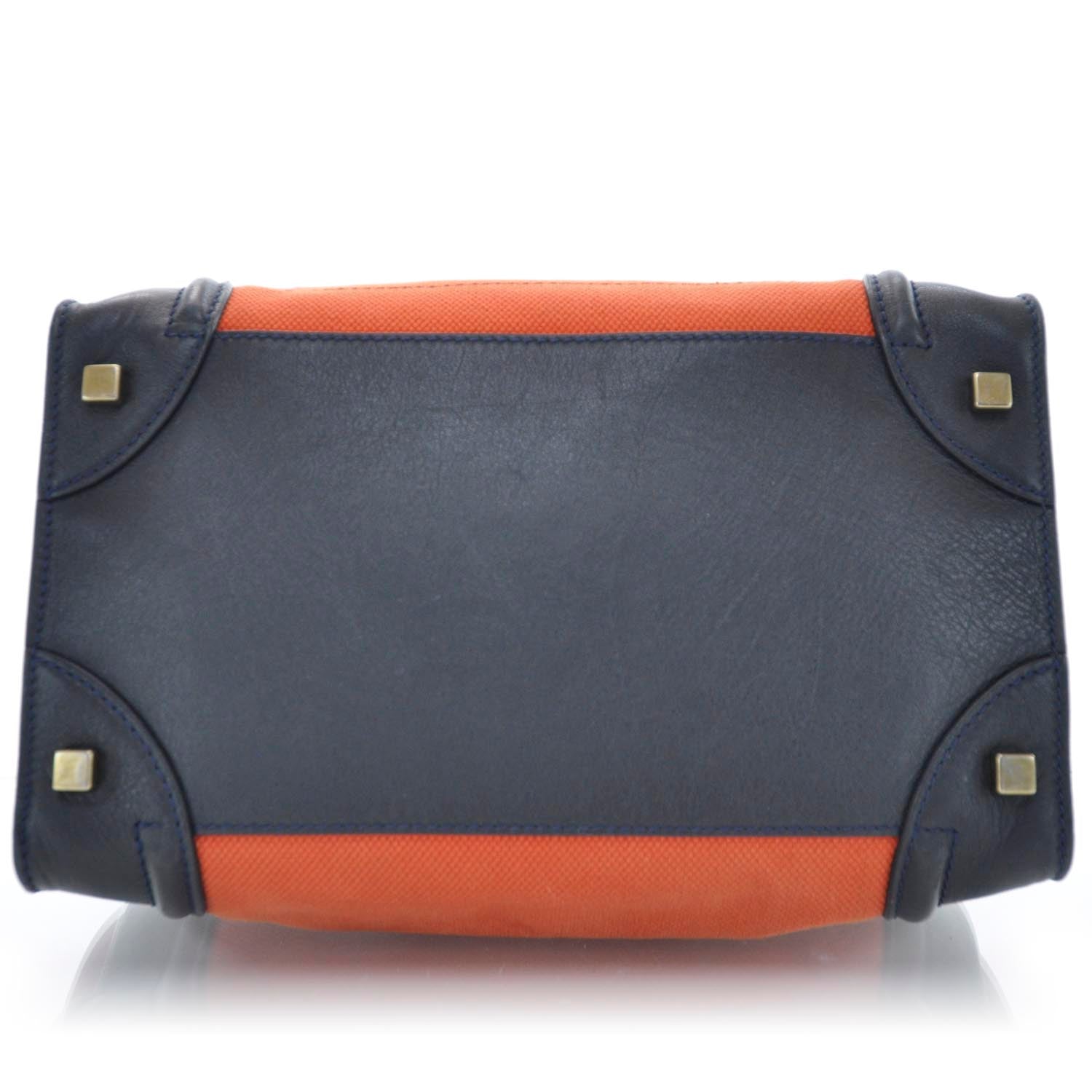 Celine Leather and Linen Mini Luggage Tri-Color Poppy 6 of 10