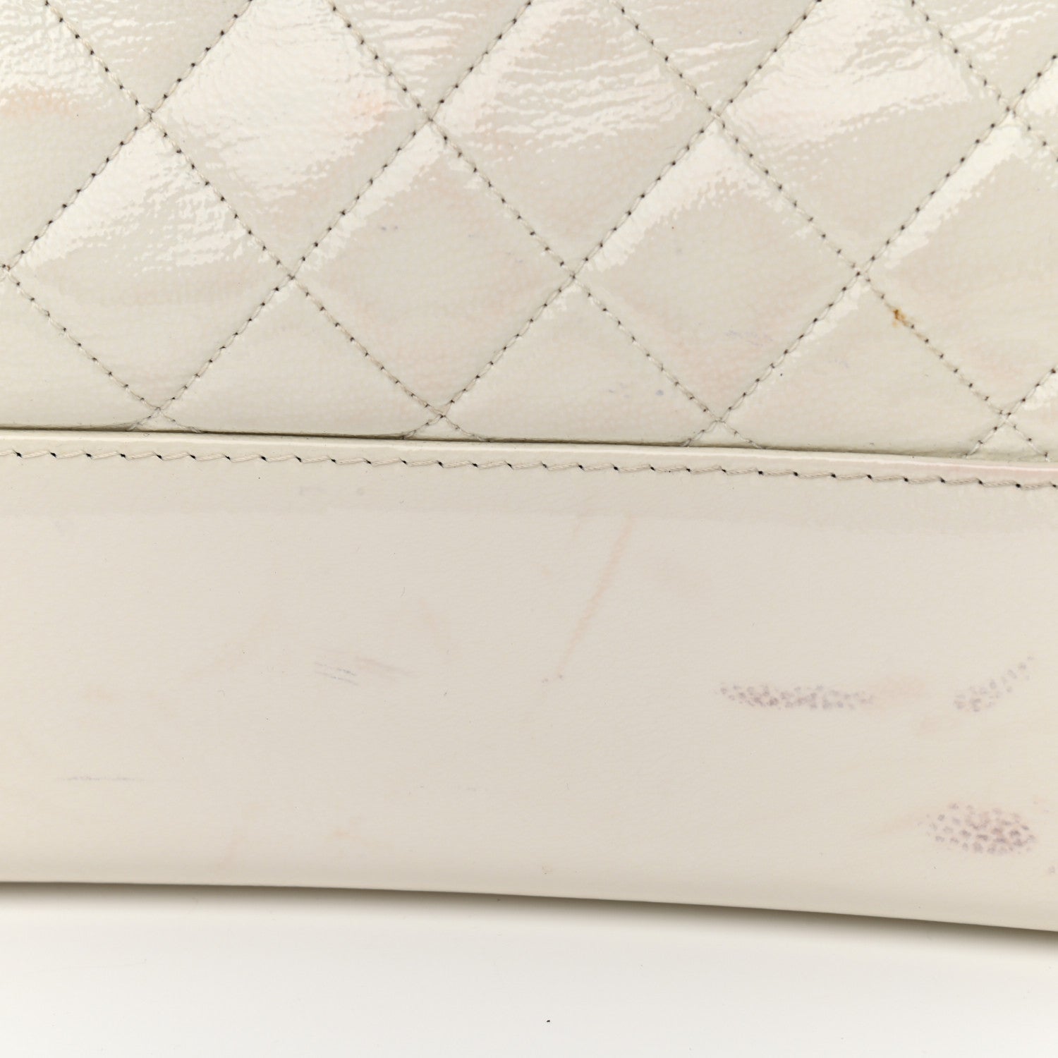 Chanel Patent Goatskin Quilted Medium Gabrielle Hobo White 16 of 25