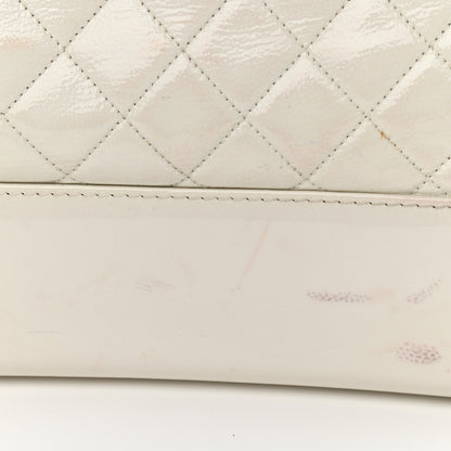 Chanel Patent Goatskin Quilted Medium Gabrielle Hobo White 16 of 25