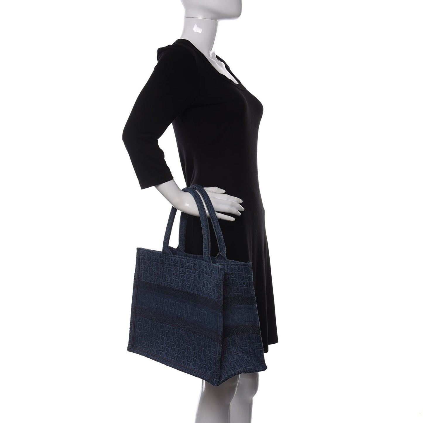Oblique Denim Medium Book Tote Blue
