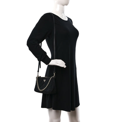Prada Nylon Tessuto Impuntu Quilted Crossbody Bag Black 2 of 11