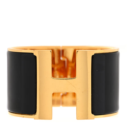 Hermes Enamel Extra Wide Clic Clac H Bracelet Black 1 of 5