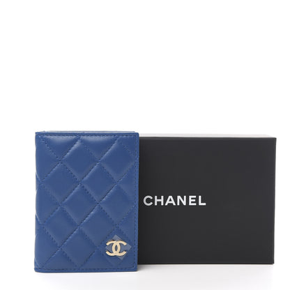 Chanel Lambskin Quilted Card Holder Wallet Blue 7 of 7