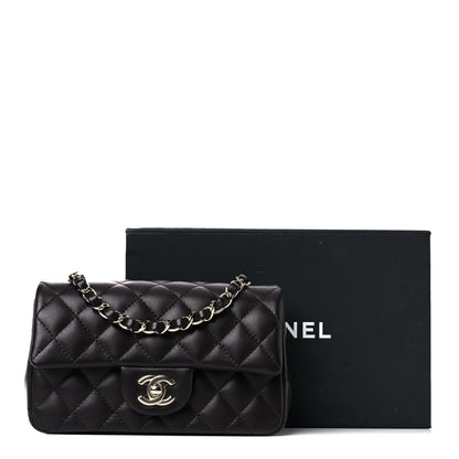 Chanel Lambskin Quilted Mini Rectangular Flap Dark Brown 11 of 11