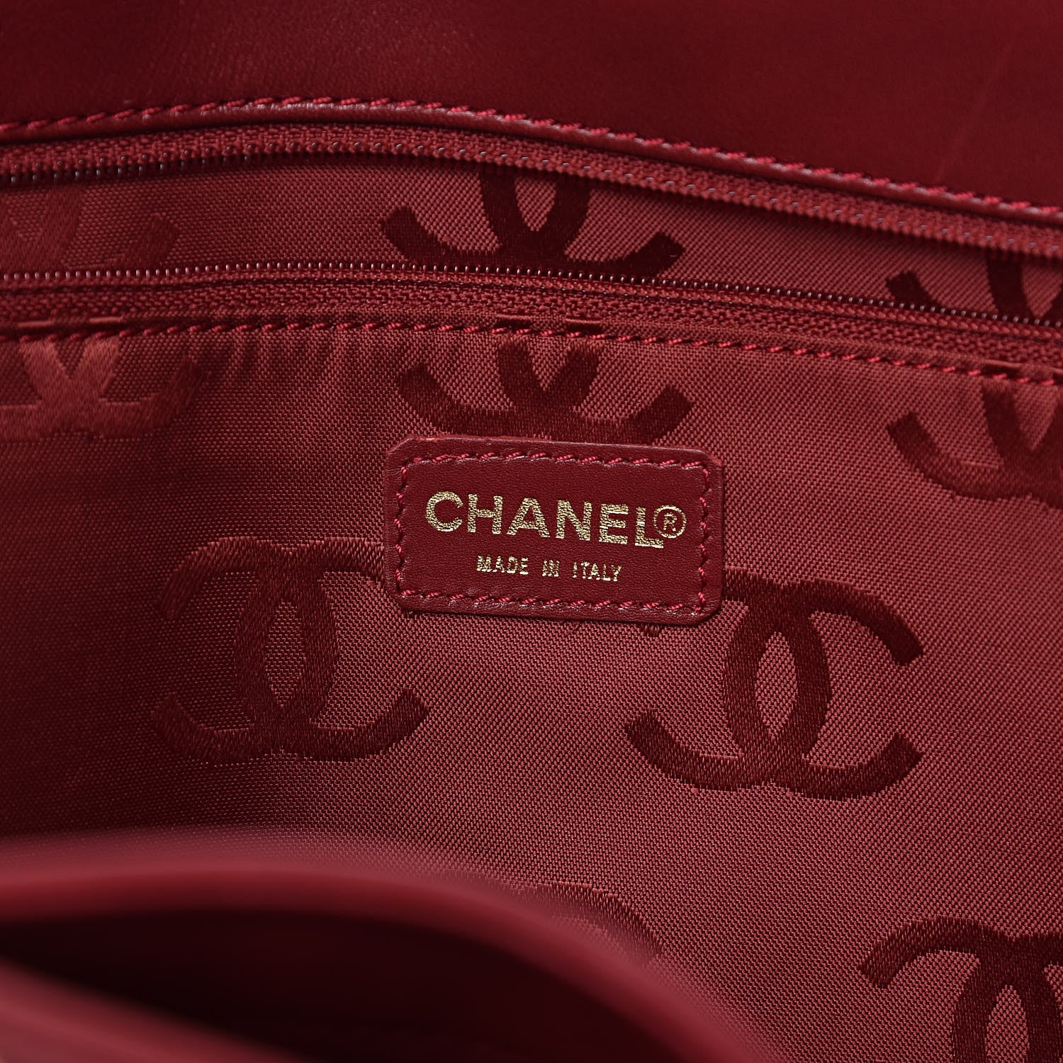 Chanel Calfskin Wild Stitch Large Tote Burgundy 6 of 13