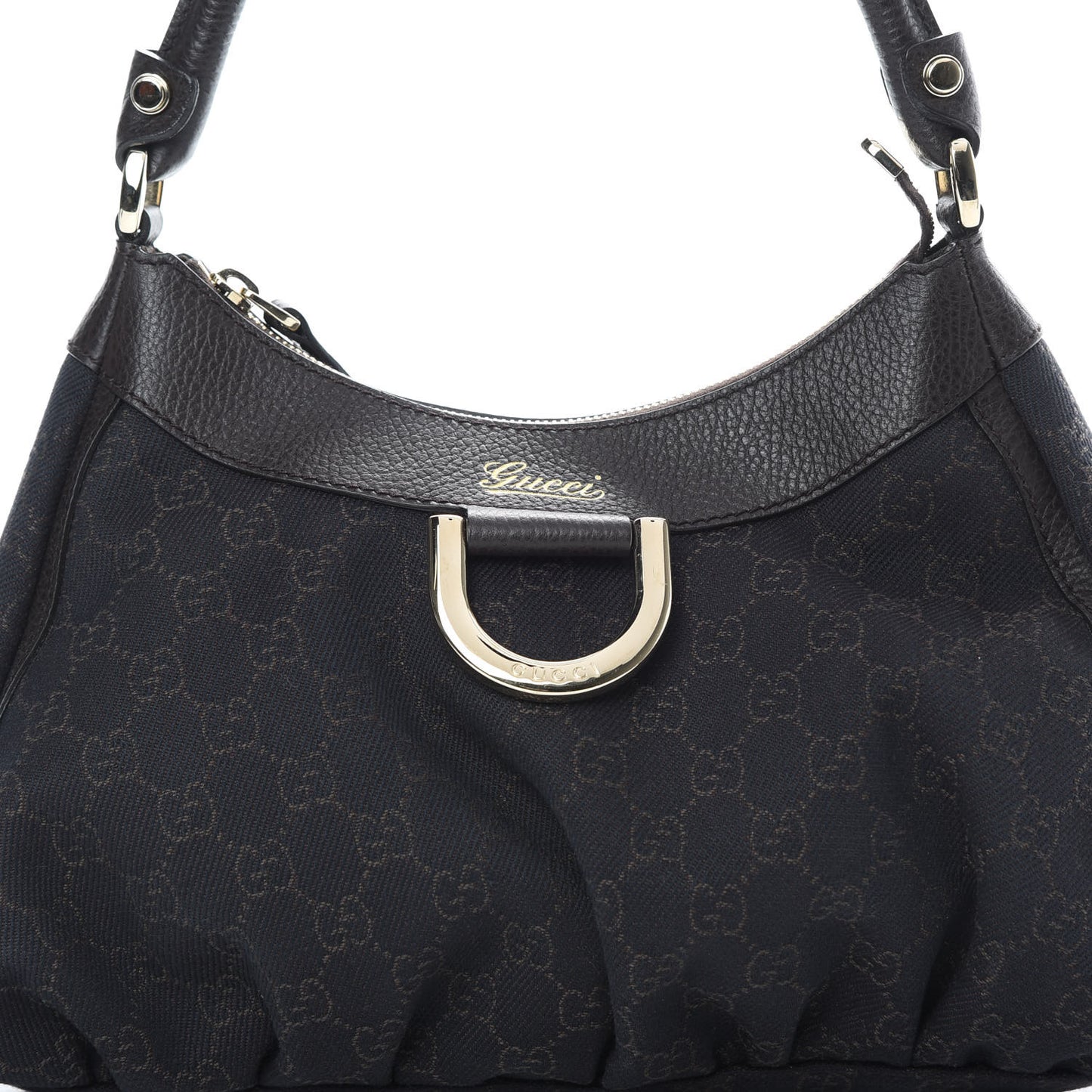 Monogram D Ring Hobo Dark Brown